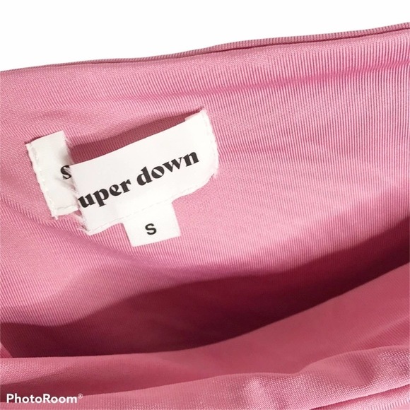 Superdown pink asymmetric strapless top - Picture 6 of 6